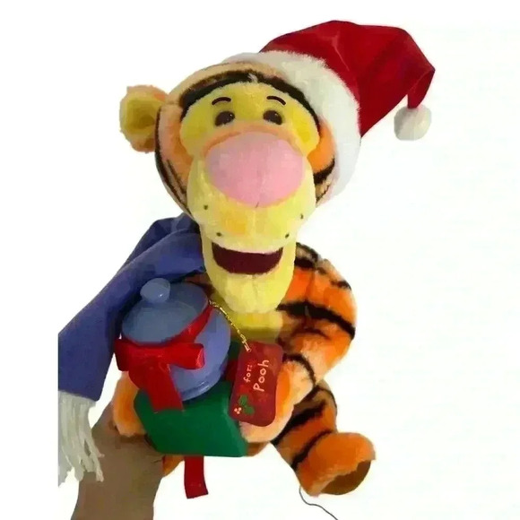 Telco Other - Telco Disney Tigger Christmas Animated Winnie The Pooh Figure 1998 Vintage